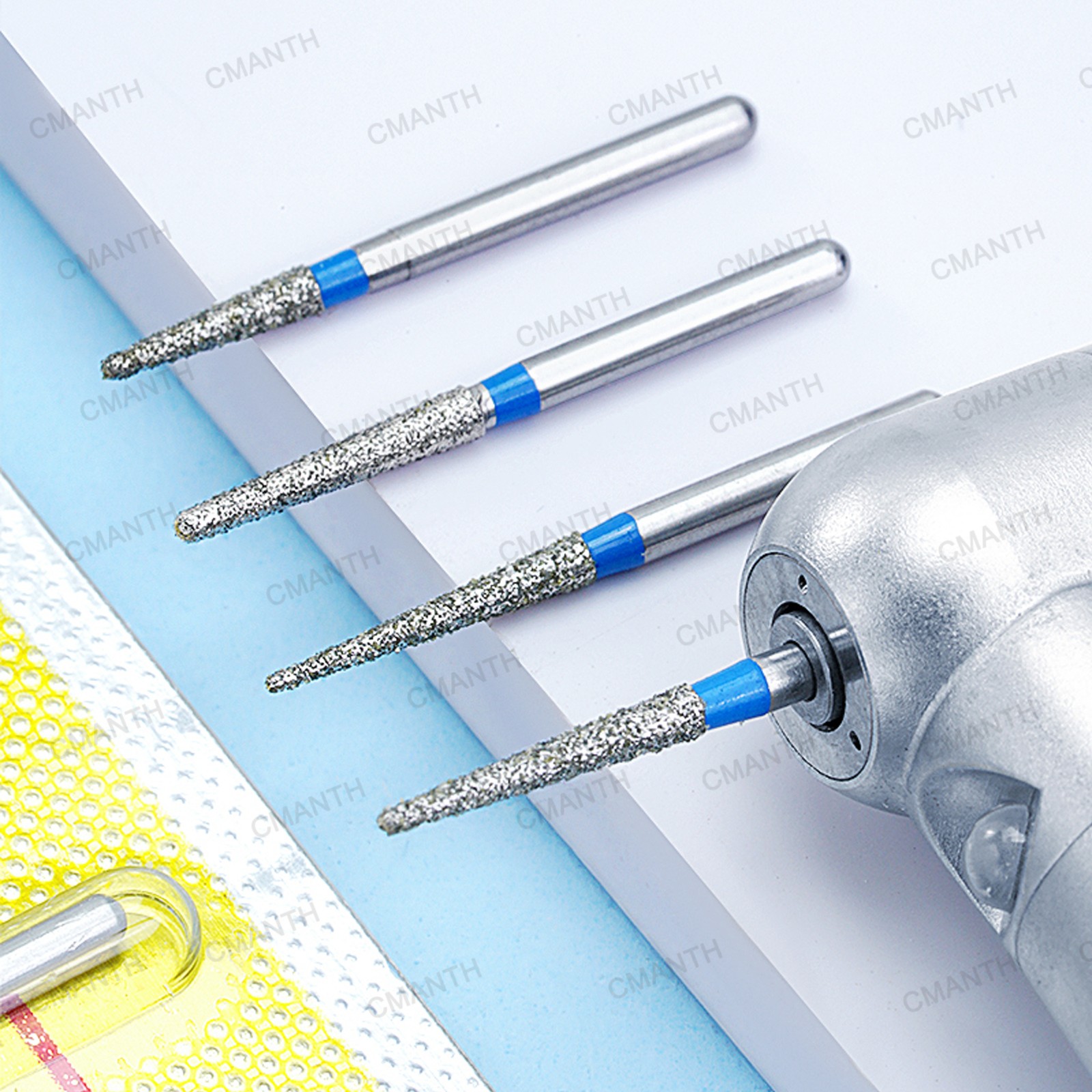 20Pcs Dental Diamond Burs FG High Speed Bur FO Flame Ogival End Extra Fine USA