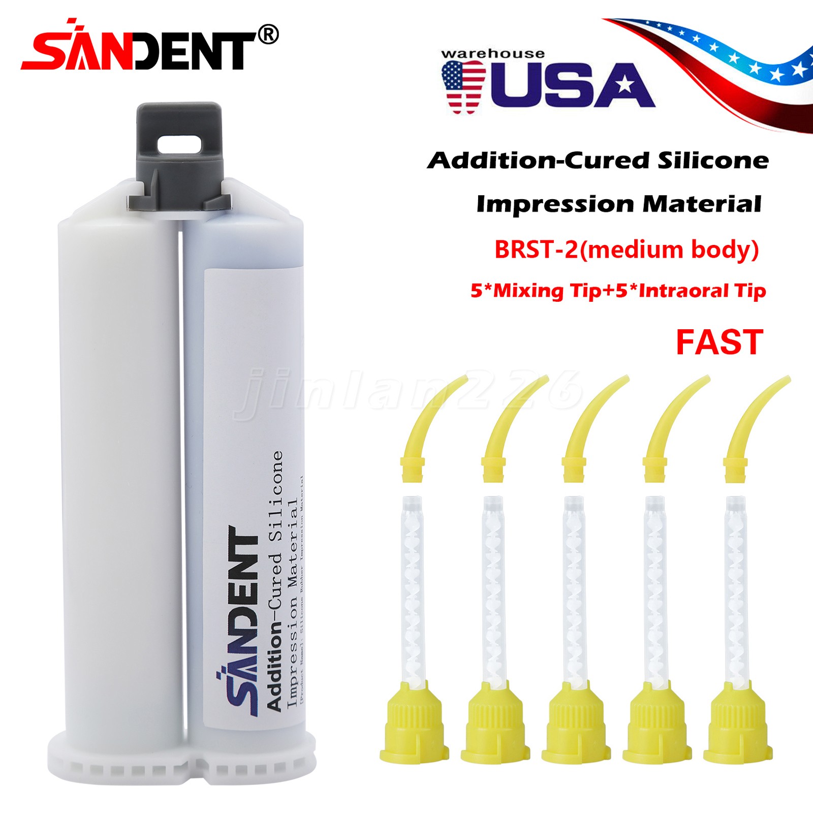SANDENT MEDIUM BODY Fast SET VPS 50 ML CARTRIDGES IMPRESSION + 5 TIPS