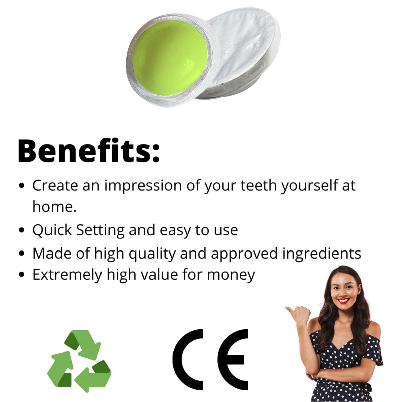 Dental Impression Kit – Hydrophilic Firmer Putty & Trays – Teeth Retainer Mold
