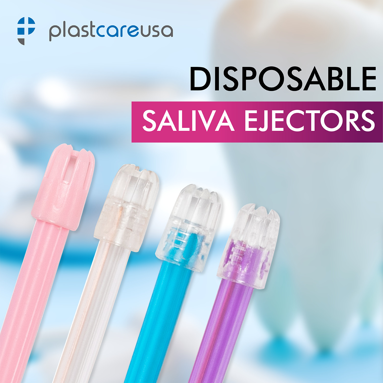 100 ASSORTED Dental Saliva Ejectors Ejector Disposable Suction Tips (1 Bag)
