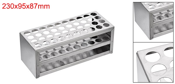 Stainless Steel Test Tube Holder Rack 40 Hole 3 Layers for 14-16mm Tubes