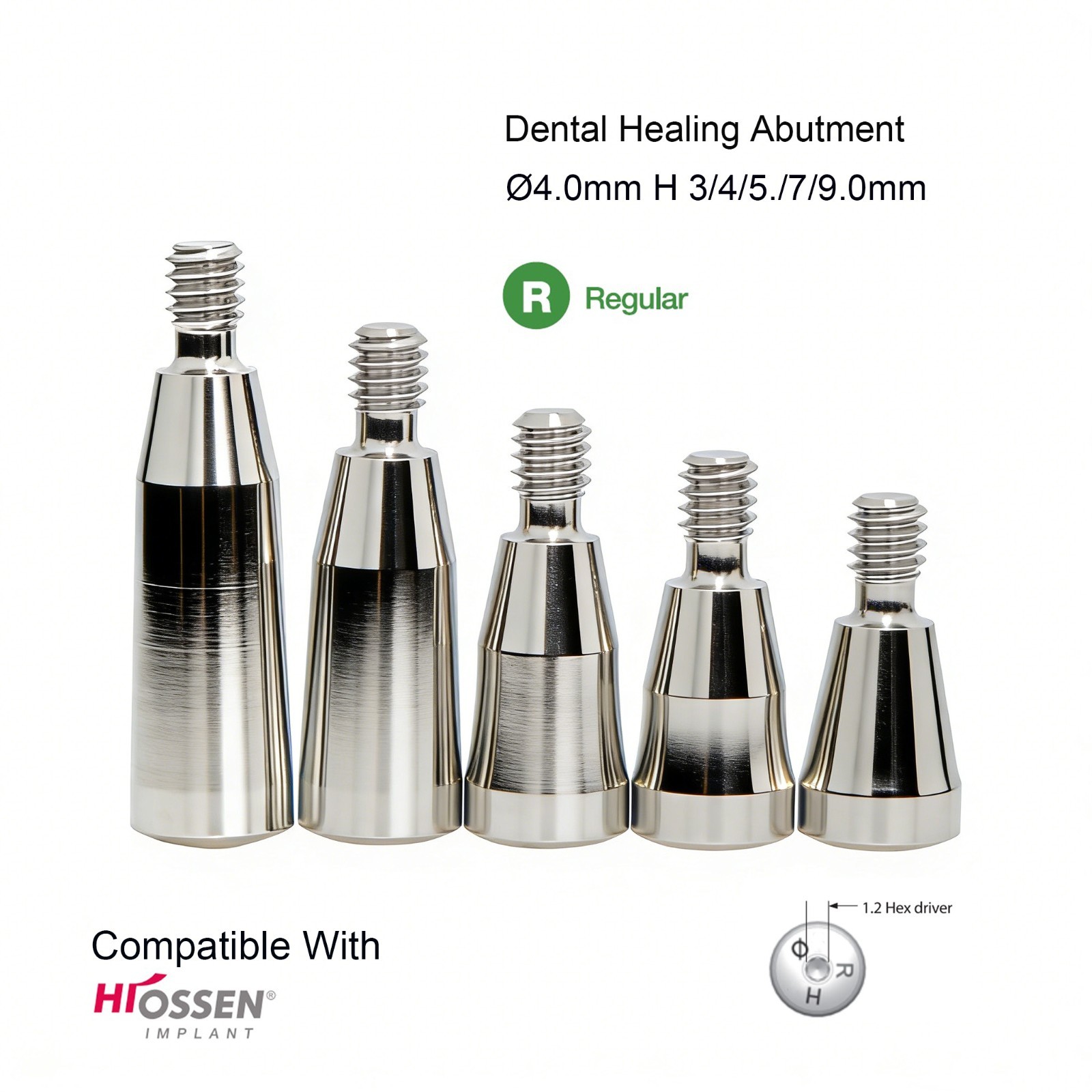 Dental Healing Abutment Healing Cap for Hiossen ET Implant System Multiple Sizes