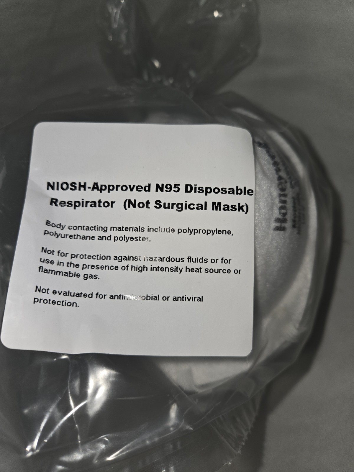 Honewell NIOSH N95 Facemasks 20pack Particulate Resperators DC300N95