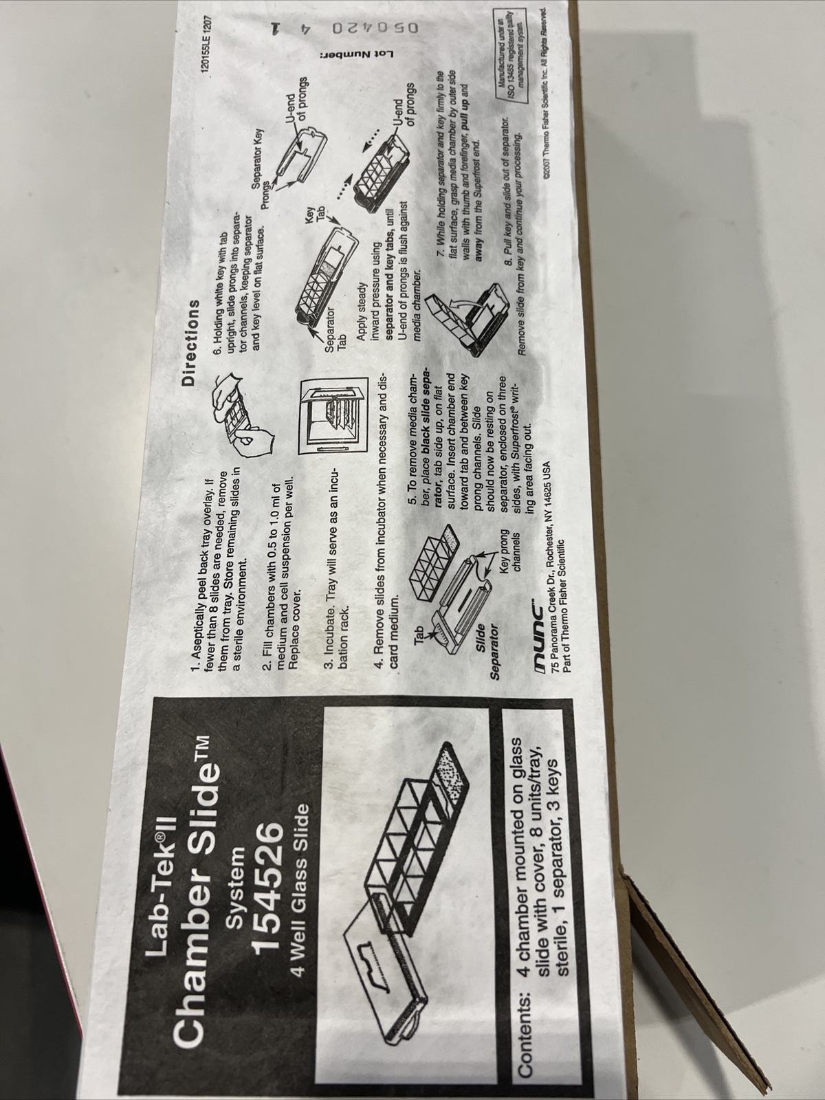 Nalge Nunc® Lab-Tek™ II Chamber Slide™ w/Cover RS Glass Slide Sterile