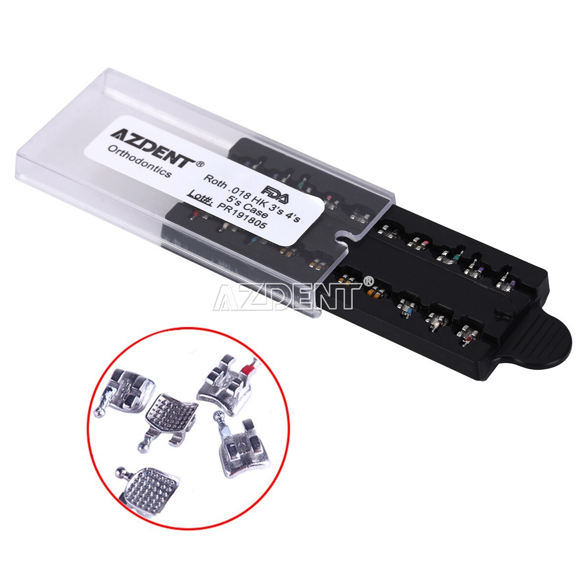 AZDENT Dental Orthodontic MIM Monoblock Brackets Braces Mini Roth/MBT Hooks 345