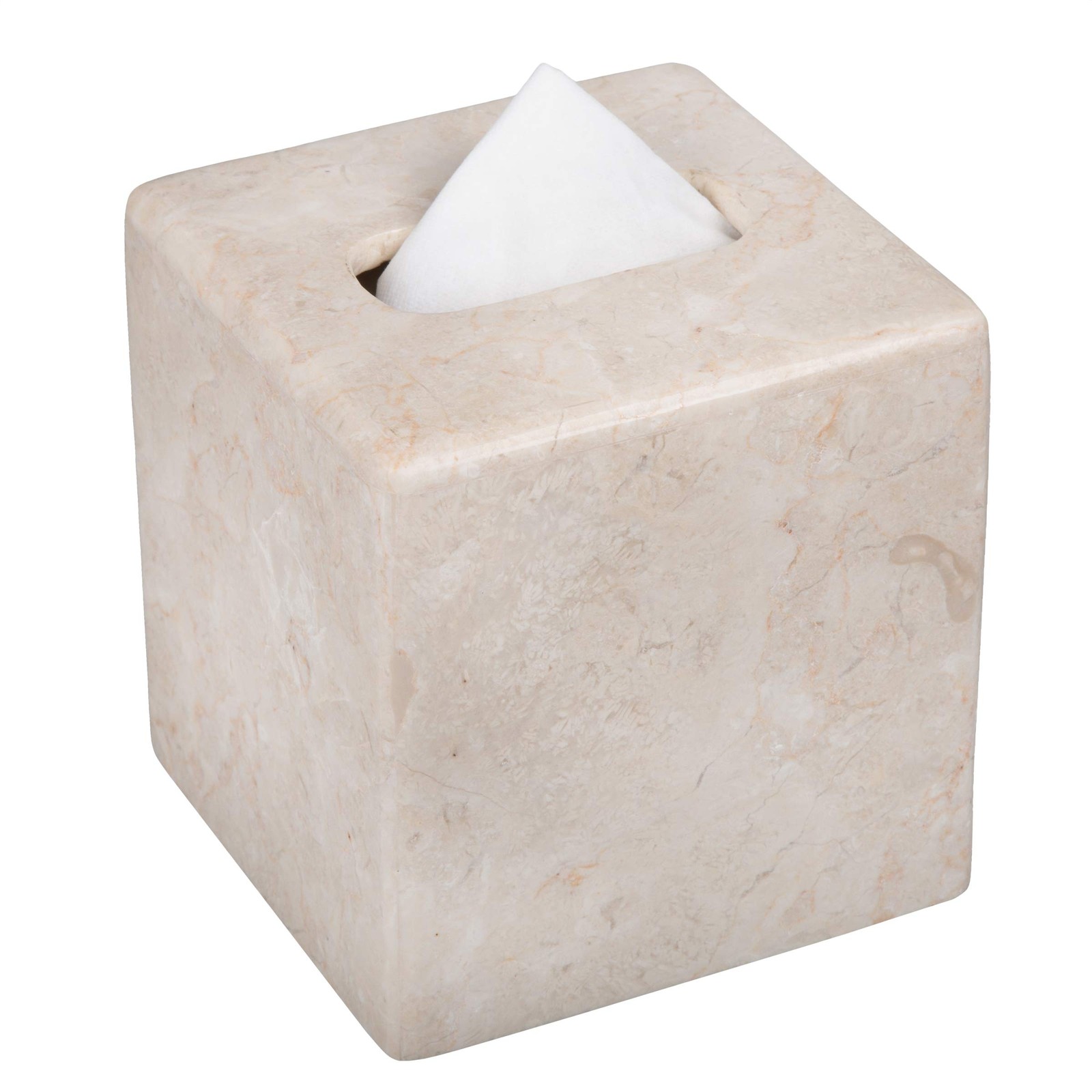 Creative Home Luxury Natural Champagne Marble Tissue Cover Heavy-Duty Square