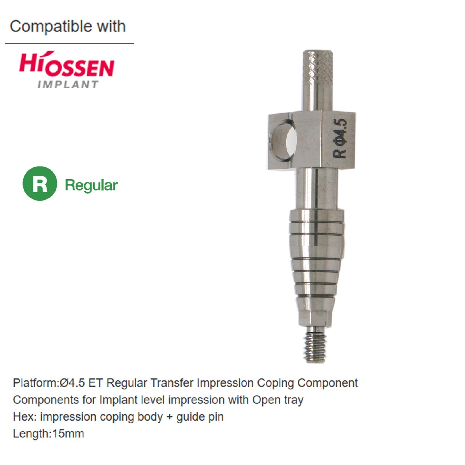 US Dental Impression open tray coping transfer Hiossen ET/Oss TS Hex Regular fit