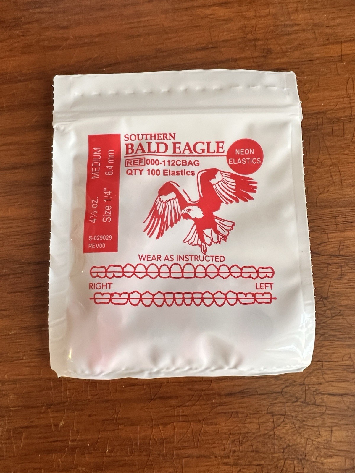 68 Bags Neon Orthodontics Elastics Bald Eagle | Medium, 4.5 Oz, 1/4″ Size,