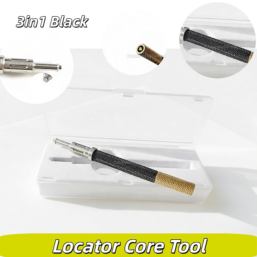 Dental Abutment Retentive Caps Inserts Locator Implant Driver Removal 3in1 Black
