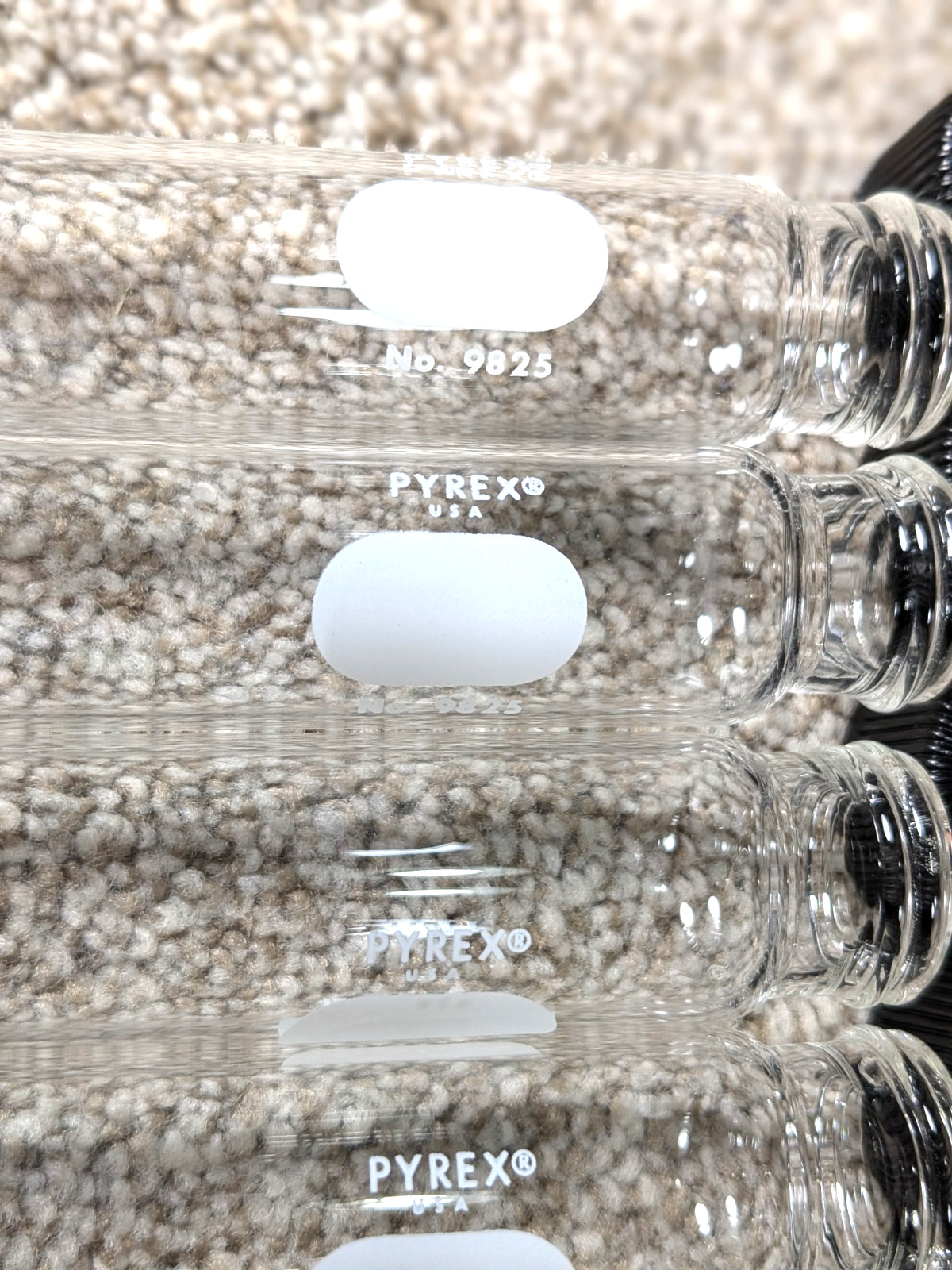 PYREX/ KIMAX 9825 25x150mm CULTURE TUBE 40 Pieces, With Lids, see description
