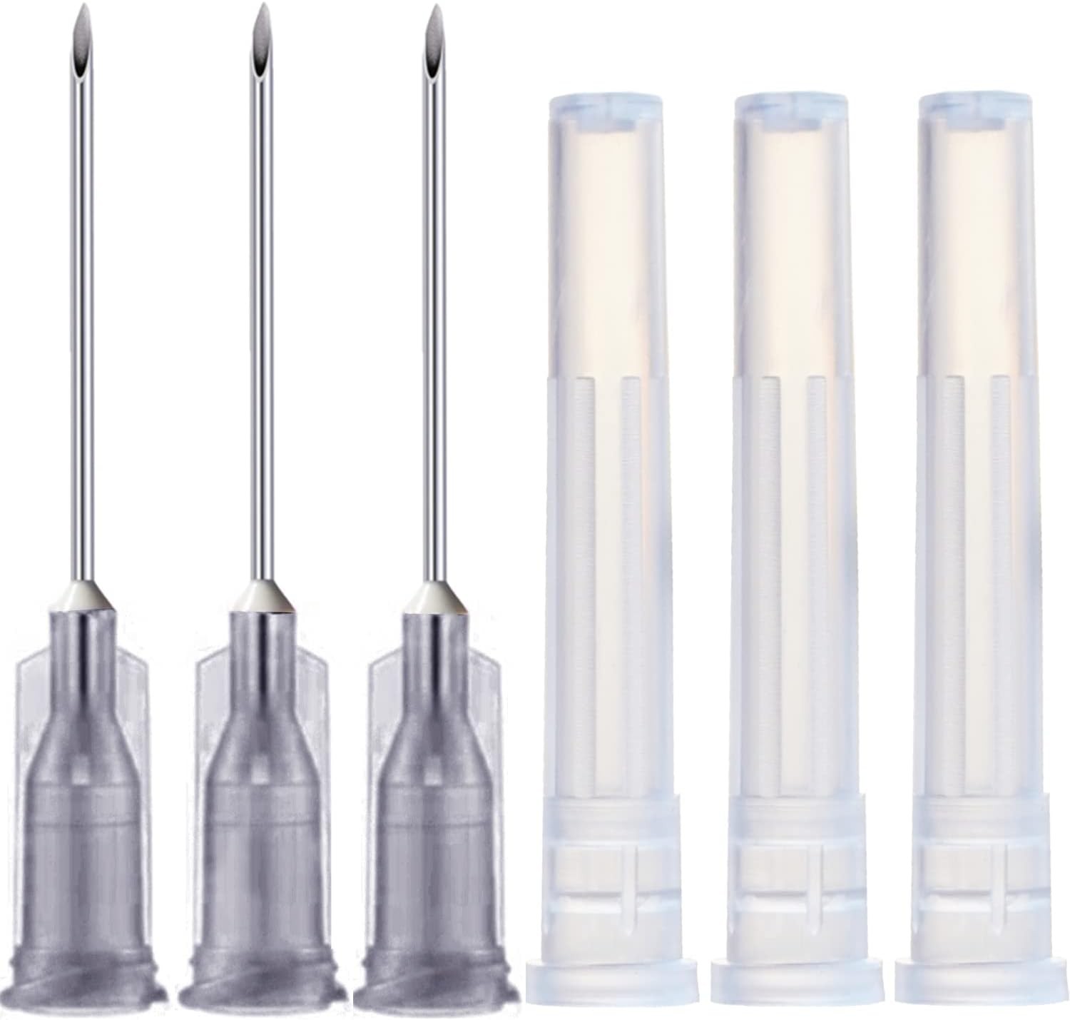100 Pack 22Ga 1 Inch Sterile Disposable Injection Needle with Cap for Scientific