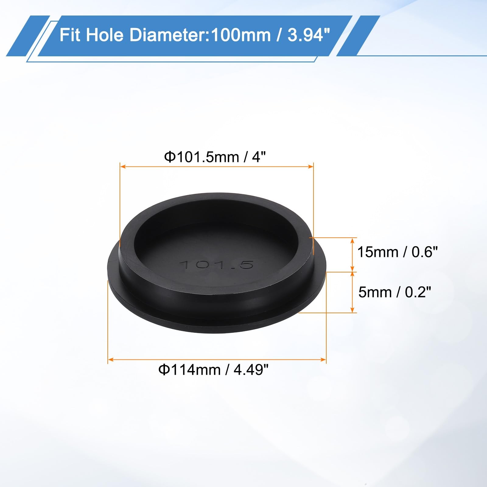 uxcell Silicone Hole Plug, Waterproof Round Rubber Stoppers 100mm/3.94″