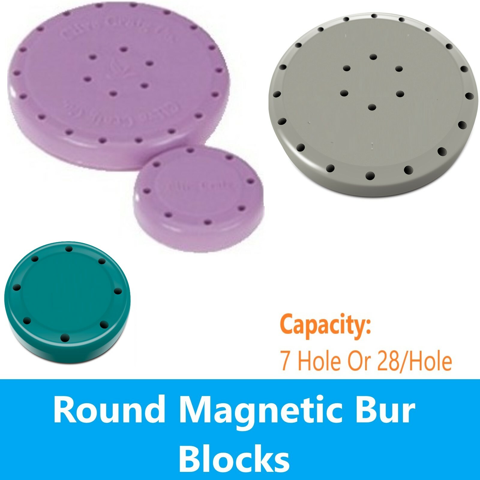 Dental Magnetic Bur Block Holder FG RA FGOS, 7 or 28, Autoclavable 275F – USA