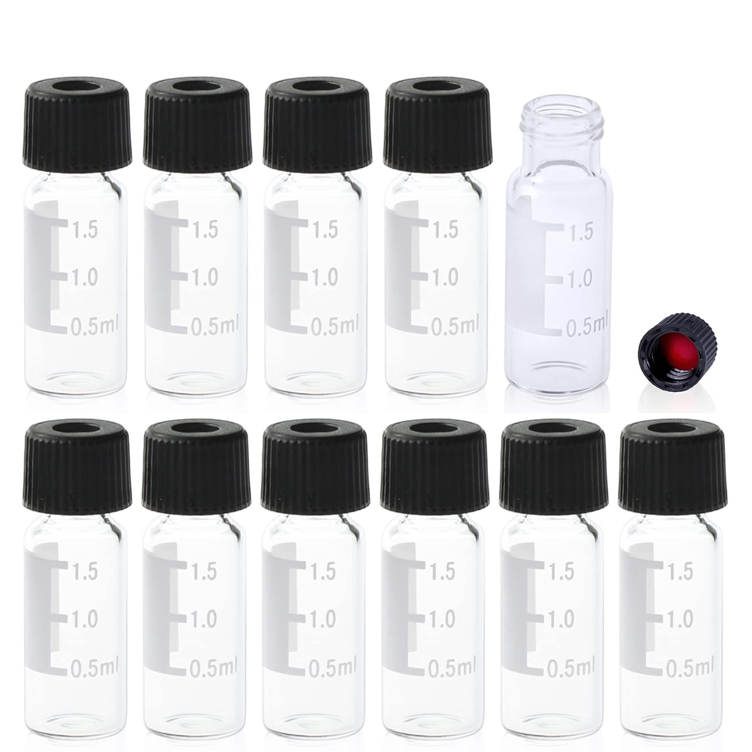 ALWSCI 2Ml 8Mm HPLC Vial，Clear Autosampler Vial, Borosilicate Sample Vial with G