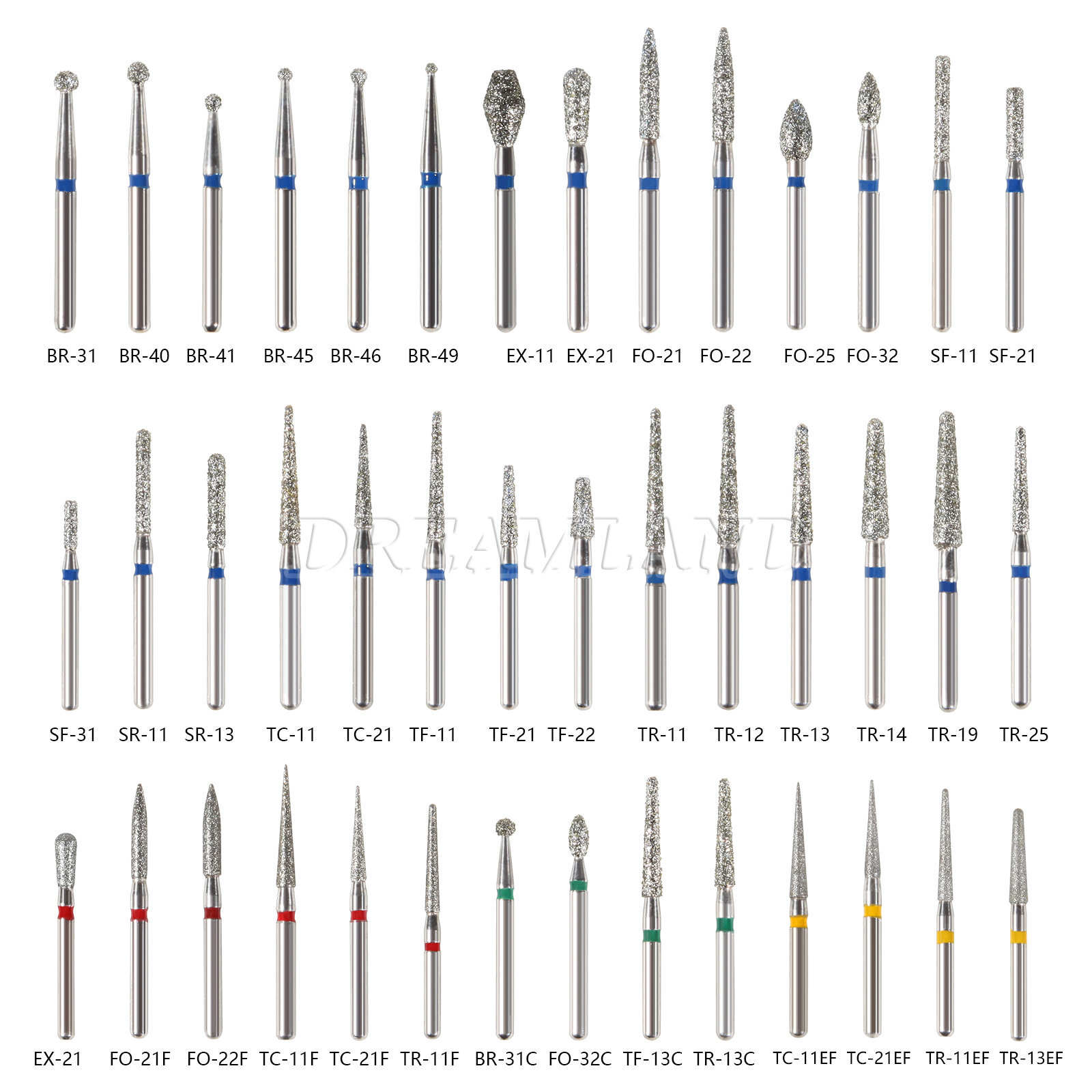 5pc/pack Dental FG Diamond Burs for High Speed Handpiece Friction Grip 1.6MM Bur