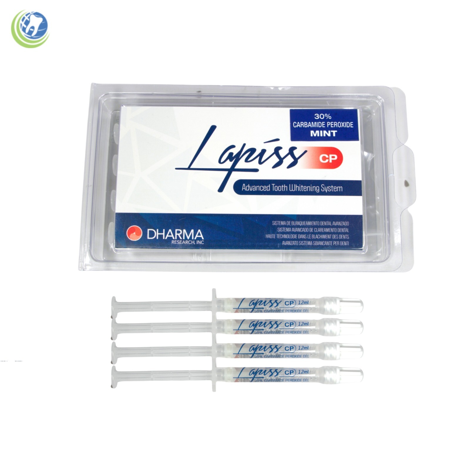 Dental Teeth Whitening Bleaching System Lapiss 30% 4 Syringes x 12ml In-Office