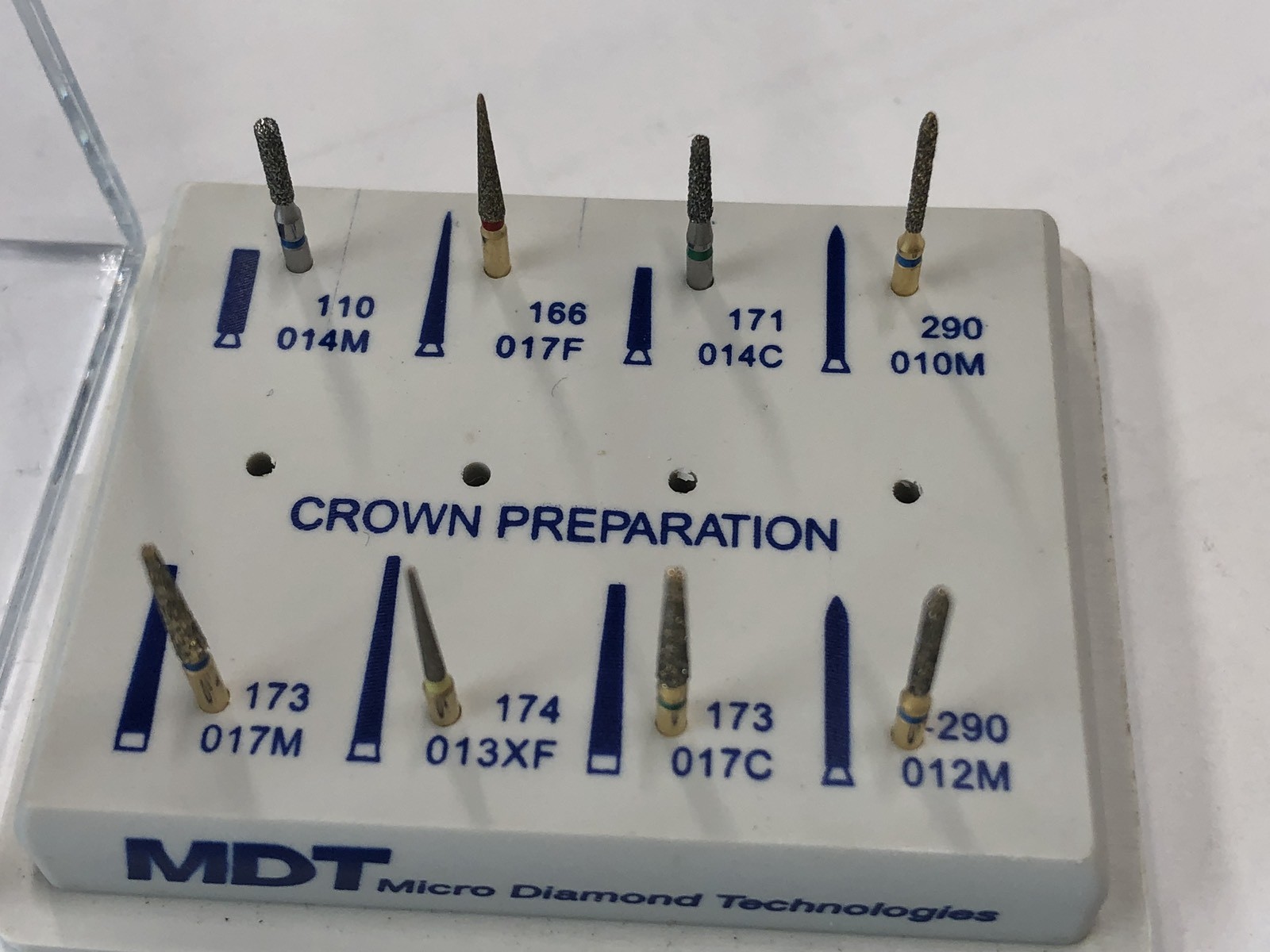 MDT Dental 1xCrown Preparation Kit#1 8xFG Diamond Burs & autoclavable