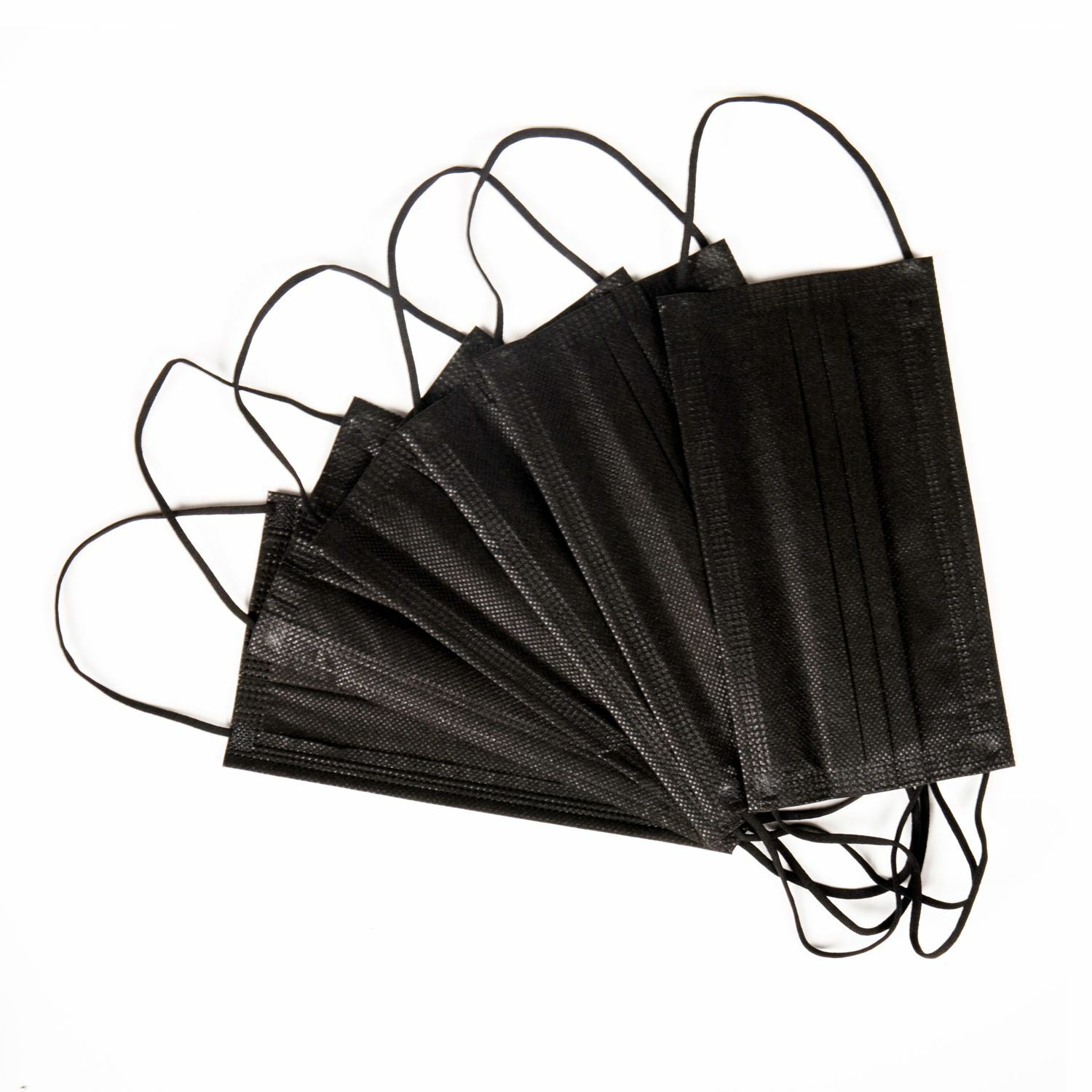 50 PCS BLACK 3-Ply Face Mask Disposable Dental non Medical Surgical Cover