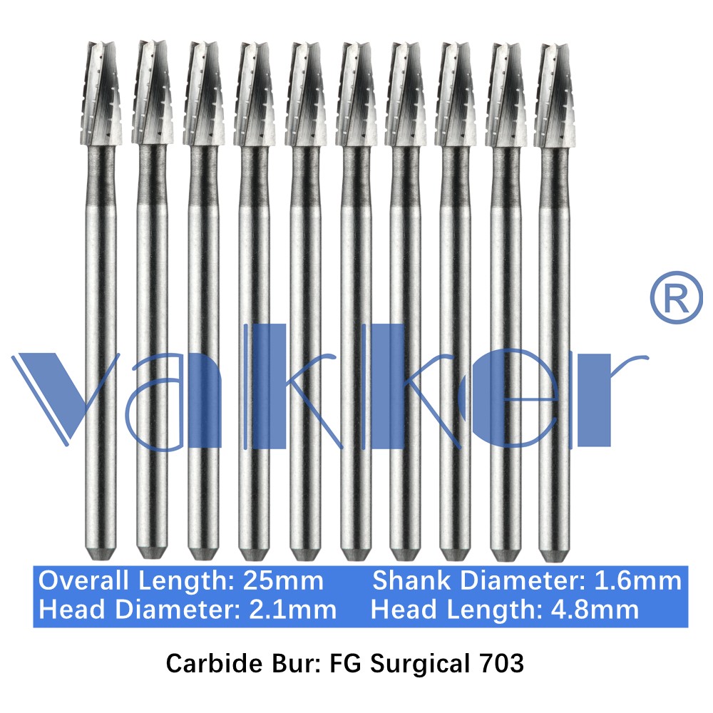 10/Pk Dental Surgical Round Burs 2 4 6 8 FG SURG 25mm Carbide Bur for High Speed