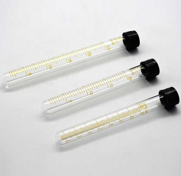 Round-bottomed Glass Tubes Chemistry Laboratory Sample Container with Cap Scale