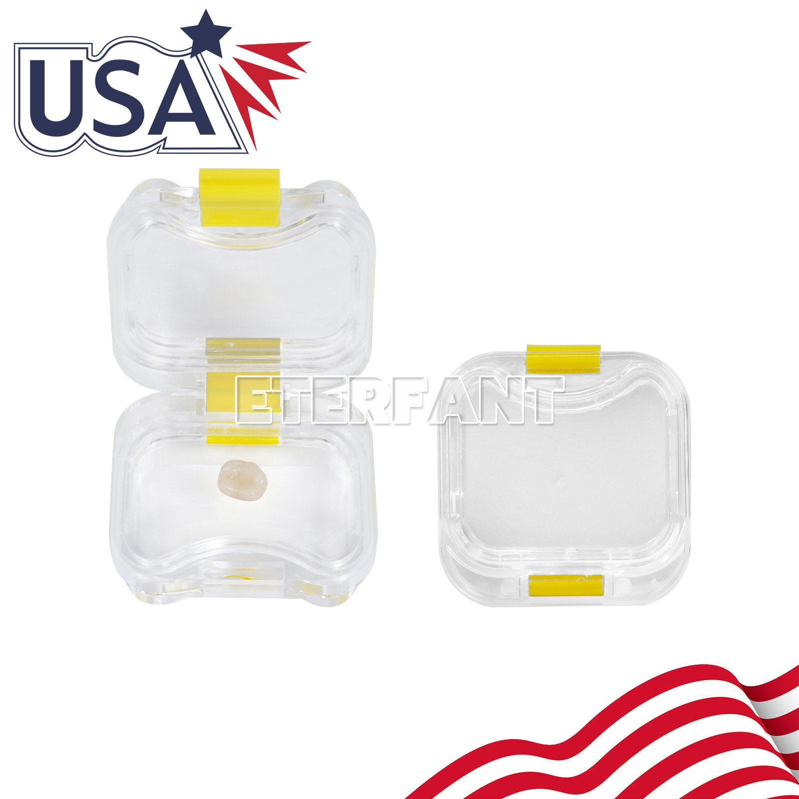 ETERFANT 100pcs Dental Crown and Bridge Pillow Box with Storage Display Box