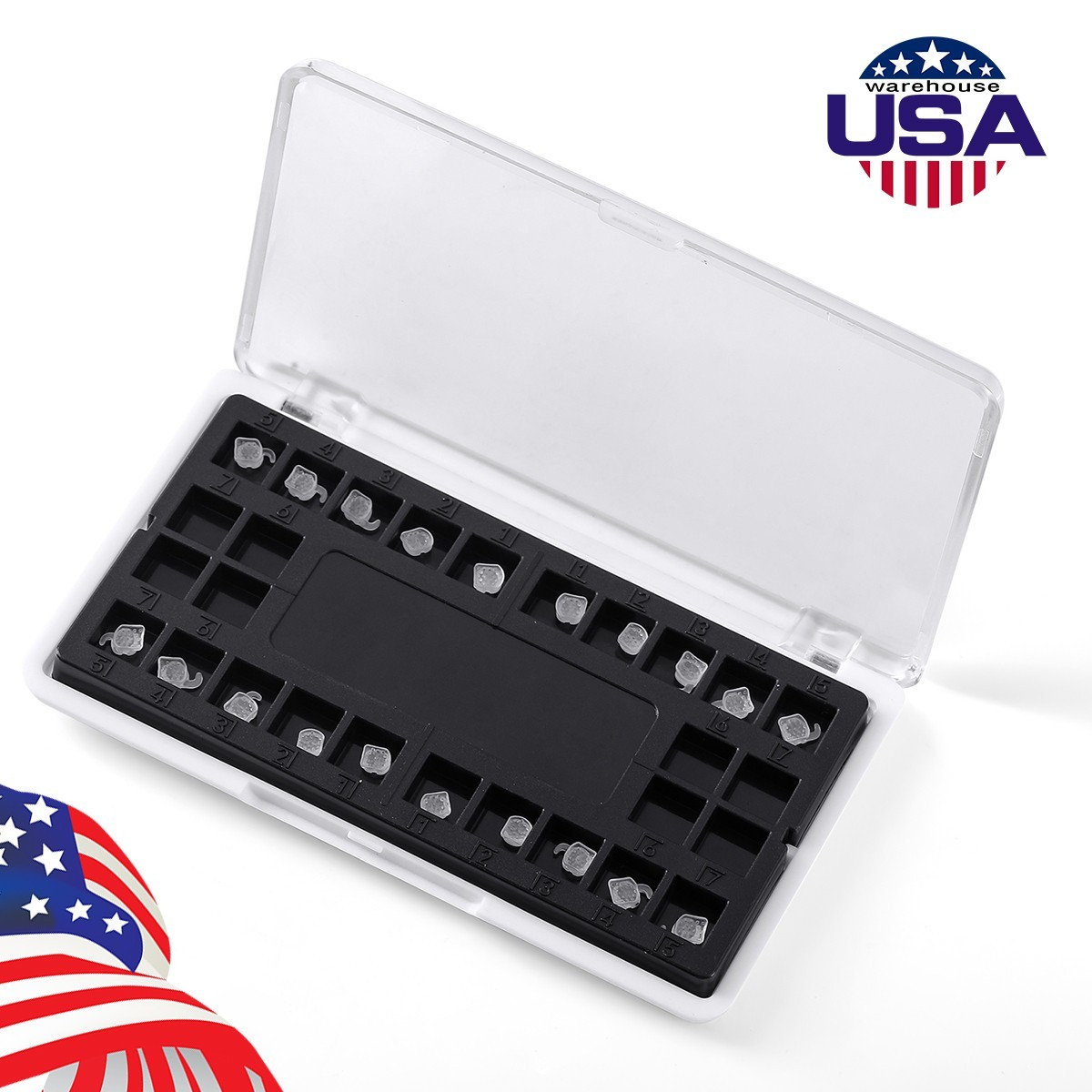 AZDENT Dental Orthodontic Ceramic Brackets Brace Roth/MBT .022 hooks 345