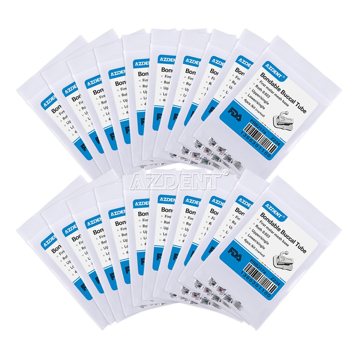 50X Dental Orthodontic Buccal Tubes Roth .022 1st Molar Bondable Non-convertible