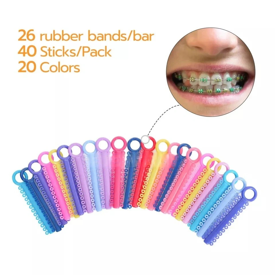 Dental Elastic Ligature Ties Rubber Band Single/Double Assorted Color 1040/320Pc