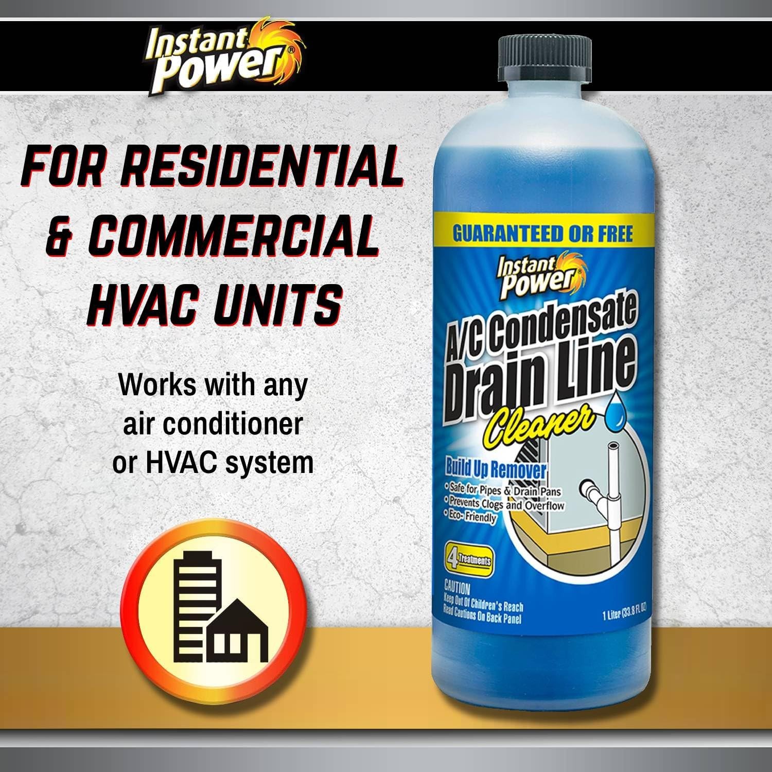 Instant Power A/C Condensate Drain Line Cleaner – AC & HVAC 1 liter, blue