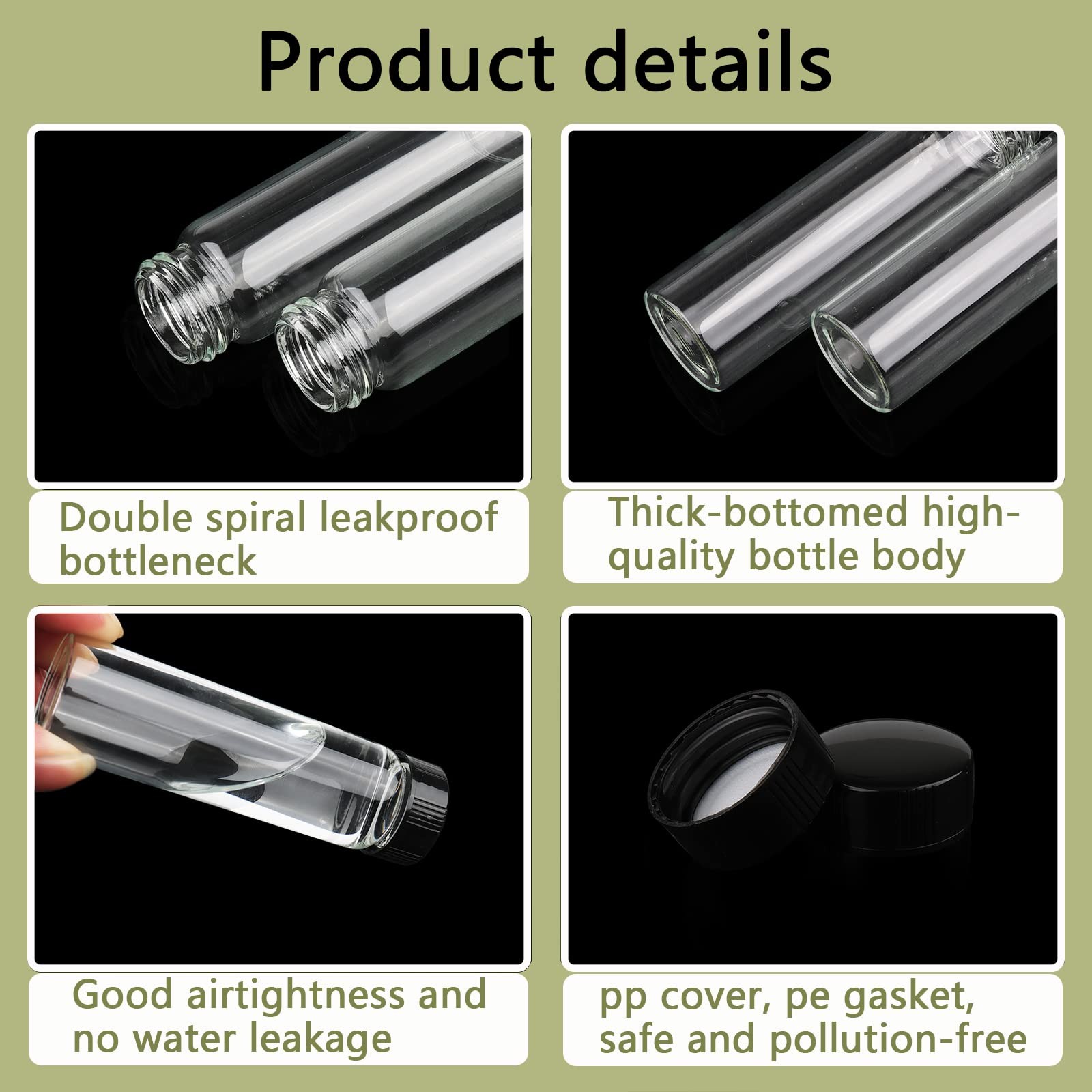 Kesell 10 Pack 40ml Vial Clear Glass Sample Bottles Empty 40 ml-10pcs,