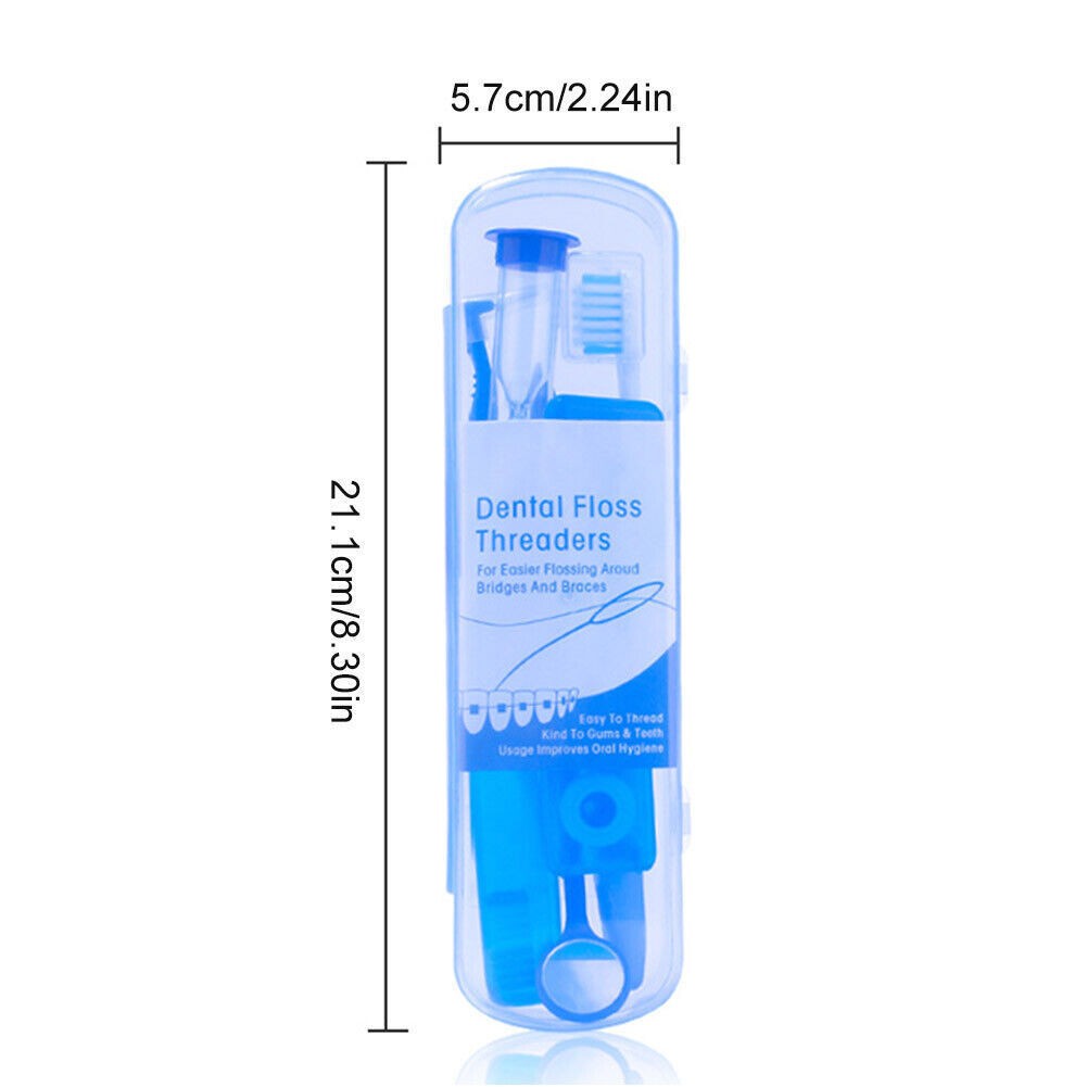 7 Pcs/Box Dental Teeth Oral Cleaning Care Orthodontic Kits Brush Floss 4 Colors