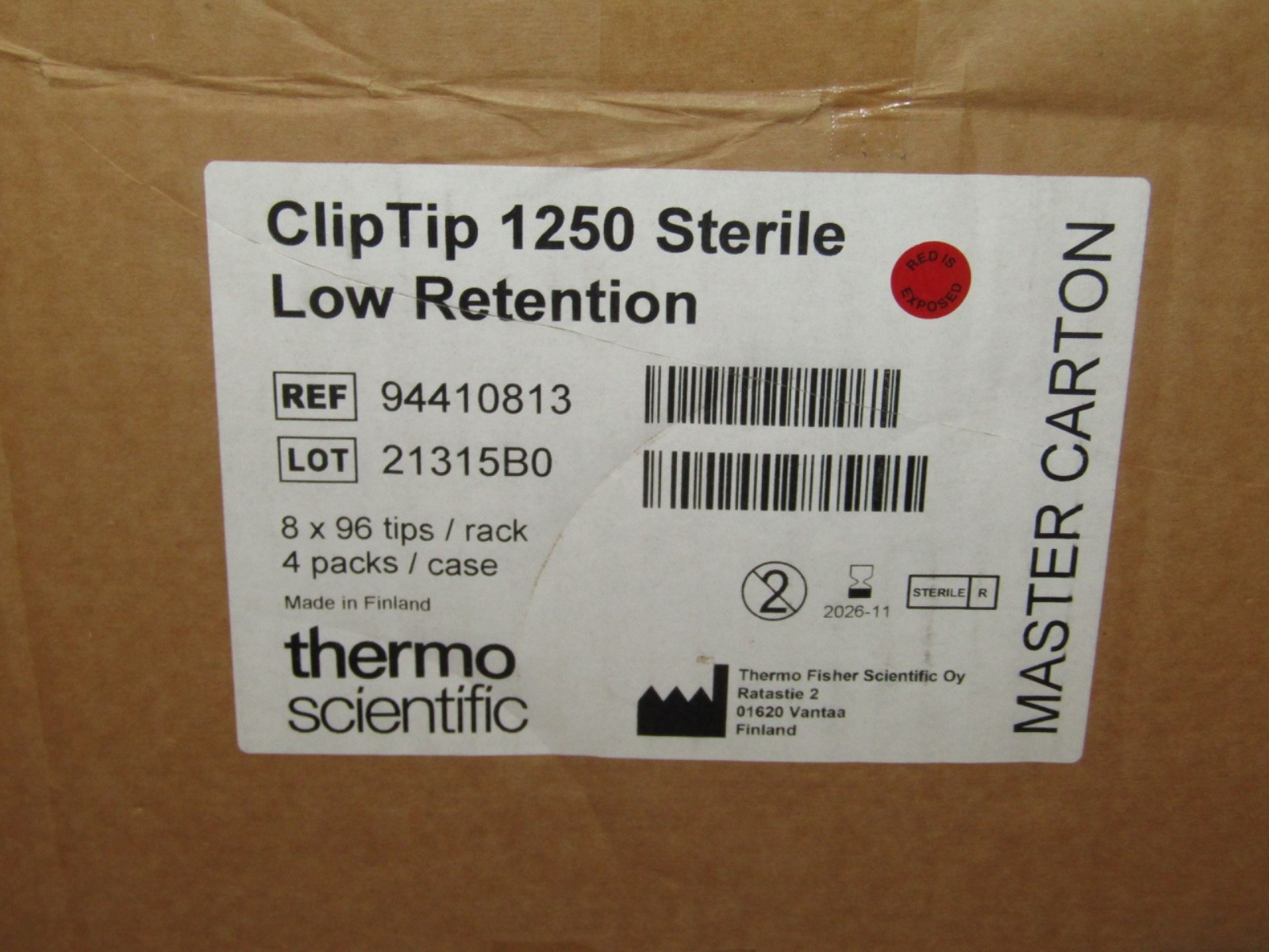 Case of Thermo Scientific 94420813 ClipTip 1250 uL Filter Sterile Low Retention