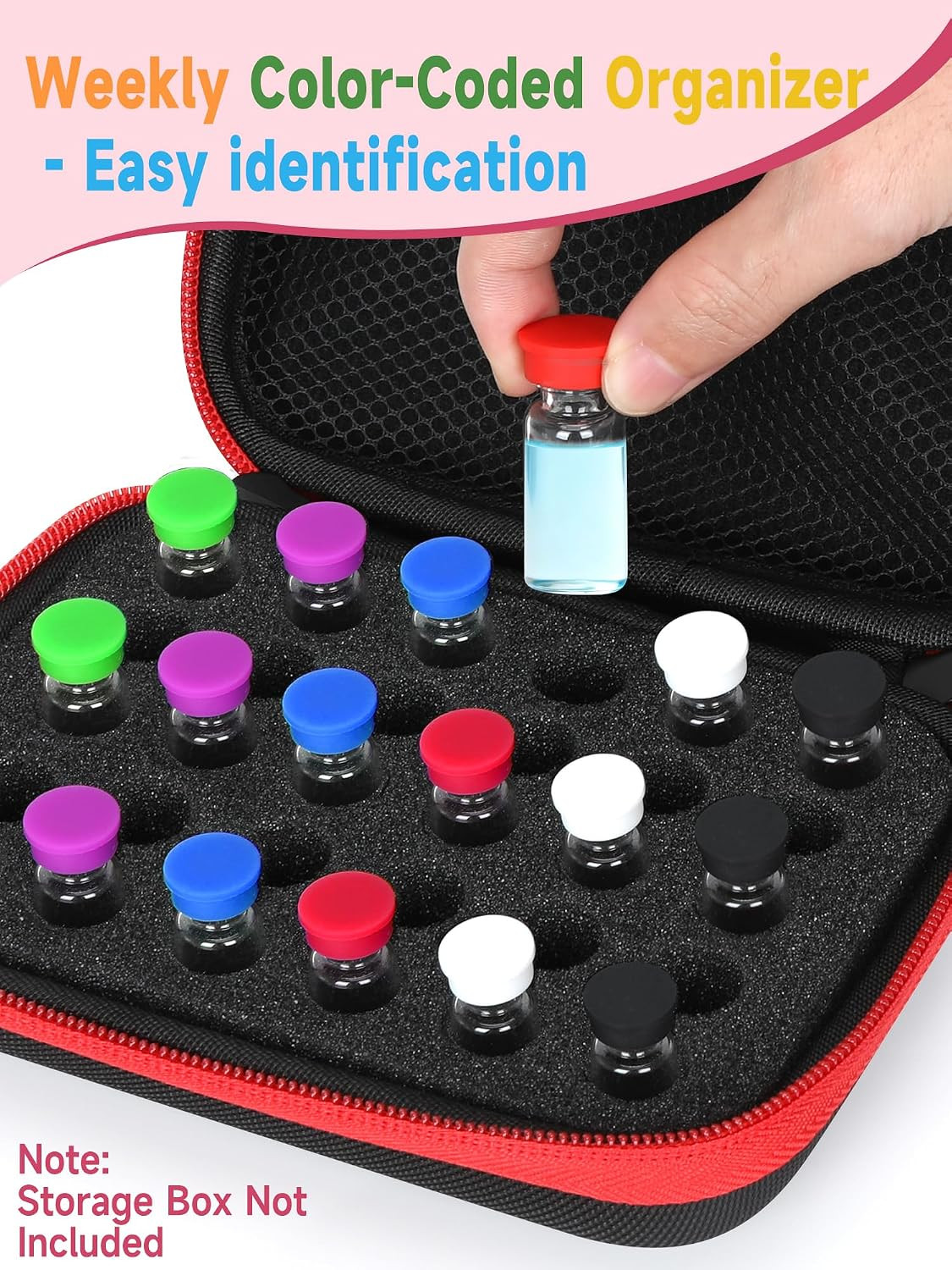 14 Pack 5-100Ml Vial Caps (7 Colors) Peptide Caps for for 5Ml 10Ml 20Ml 30Ml Gla