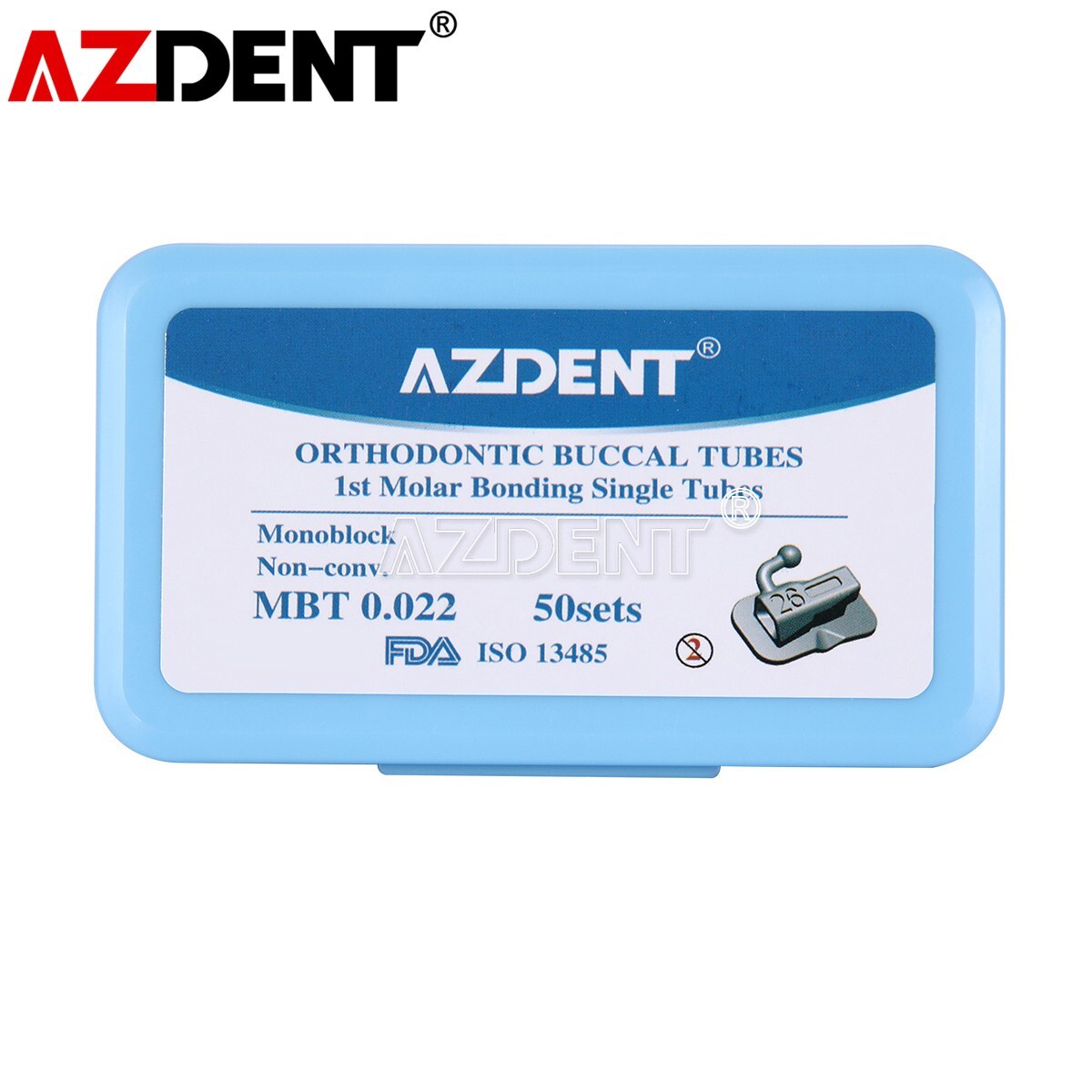 50Sets AZDENT Dental Orthodontic Buccal Tubes 1st Molar MBT.022 Bondable Tube