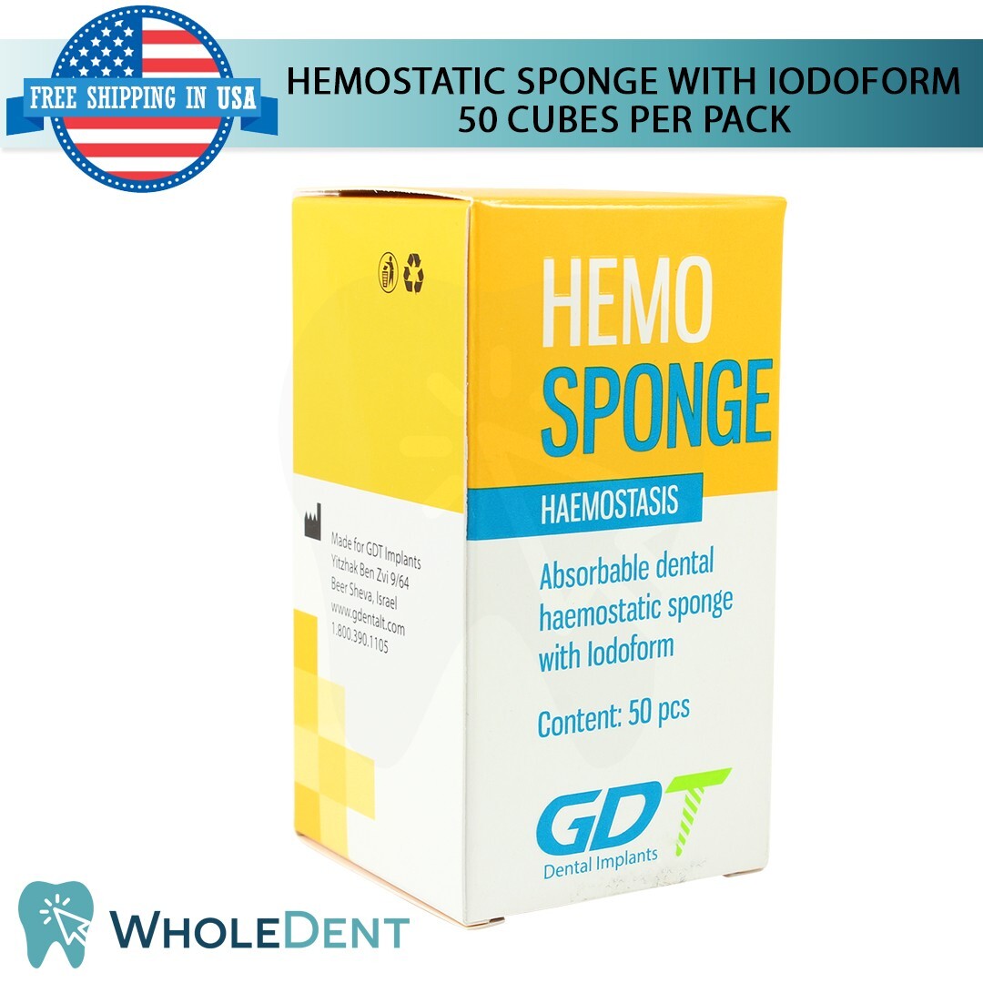 Dental Hem0sponge Collagen With I0doform 50pcs Non-Sterile Full Absorption