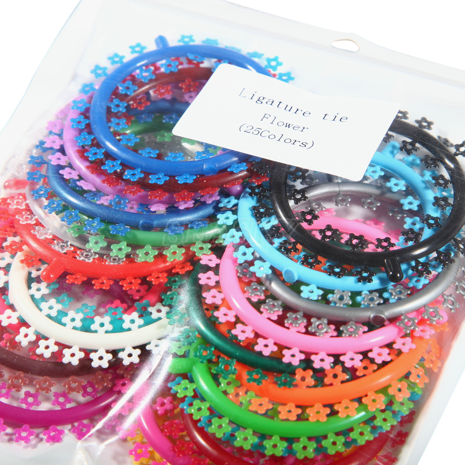 1000 Pcs/pack Orthodontic Elastic Rubber Multi-Color Flower Design Ligature Tie