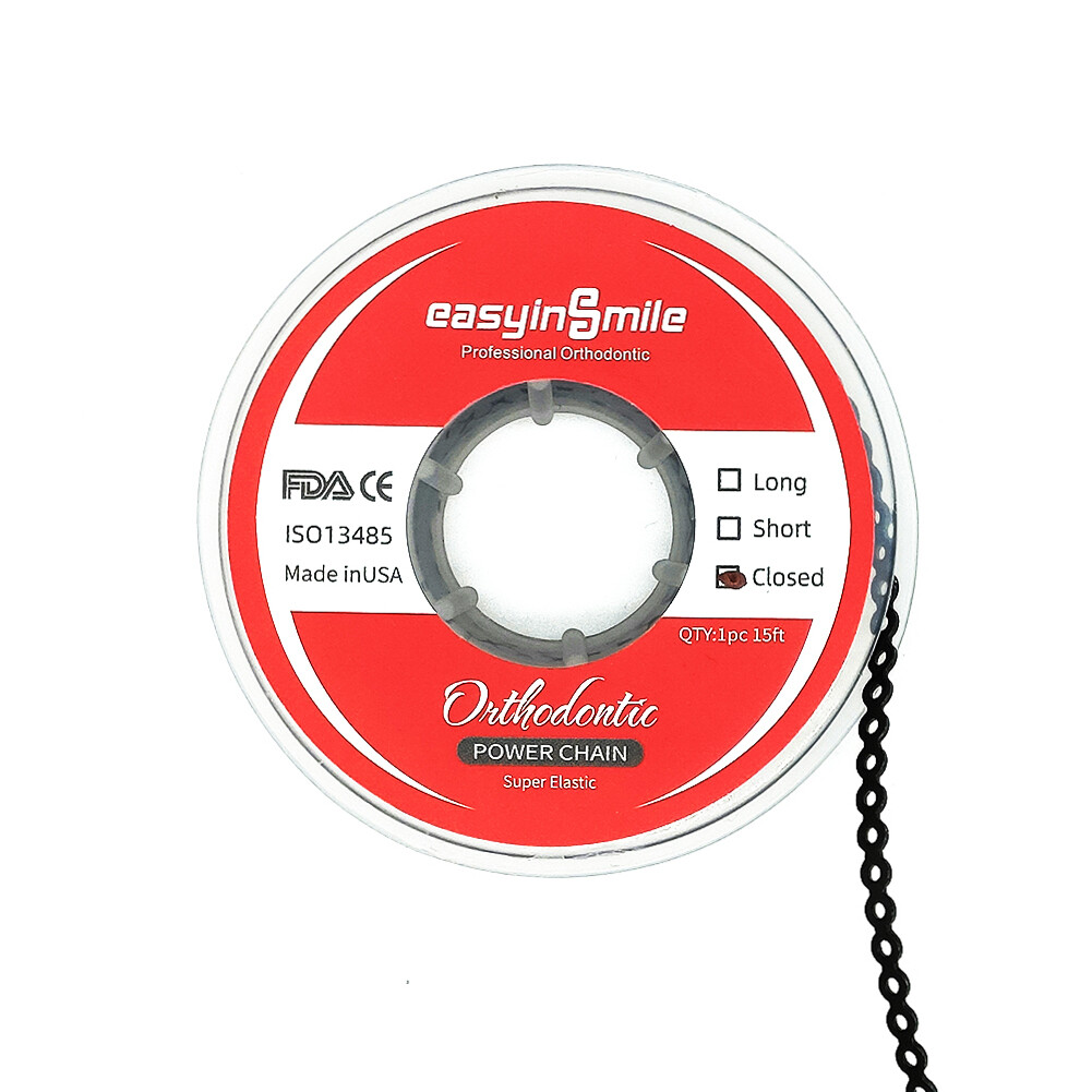 Dental Orthodontic Power Chains Elastic Braces Rubber Bands Short Long Closed