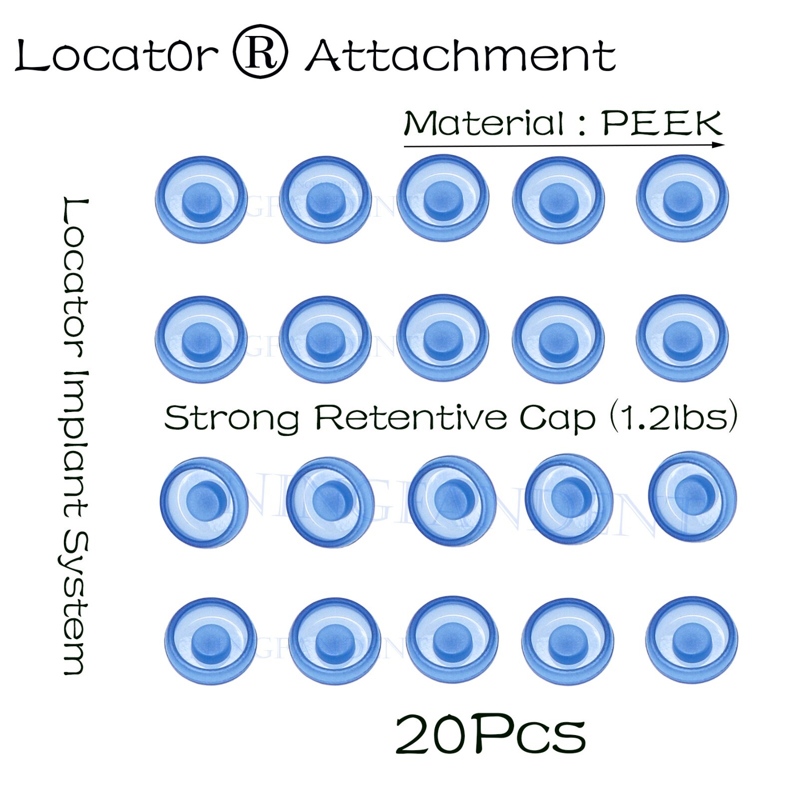US Implant Locator Abutment & Retention Caps For Hiossen ET III Mini/Standard
