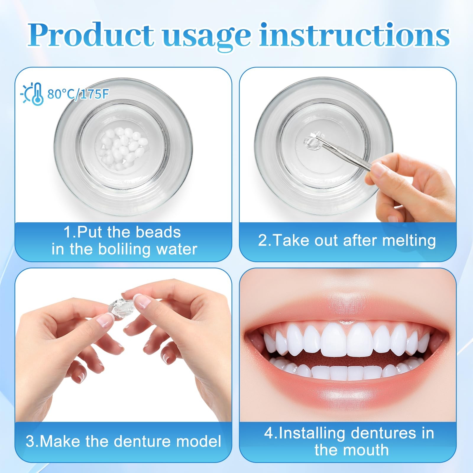 10.9oz Tooth Repair Beads Teeth Replacement Kit for Temporary Restoration of…