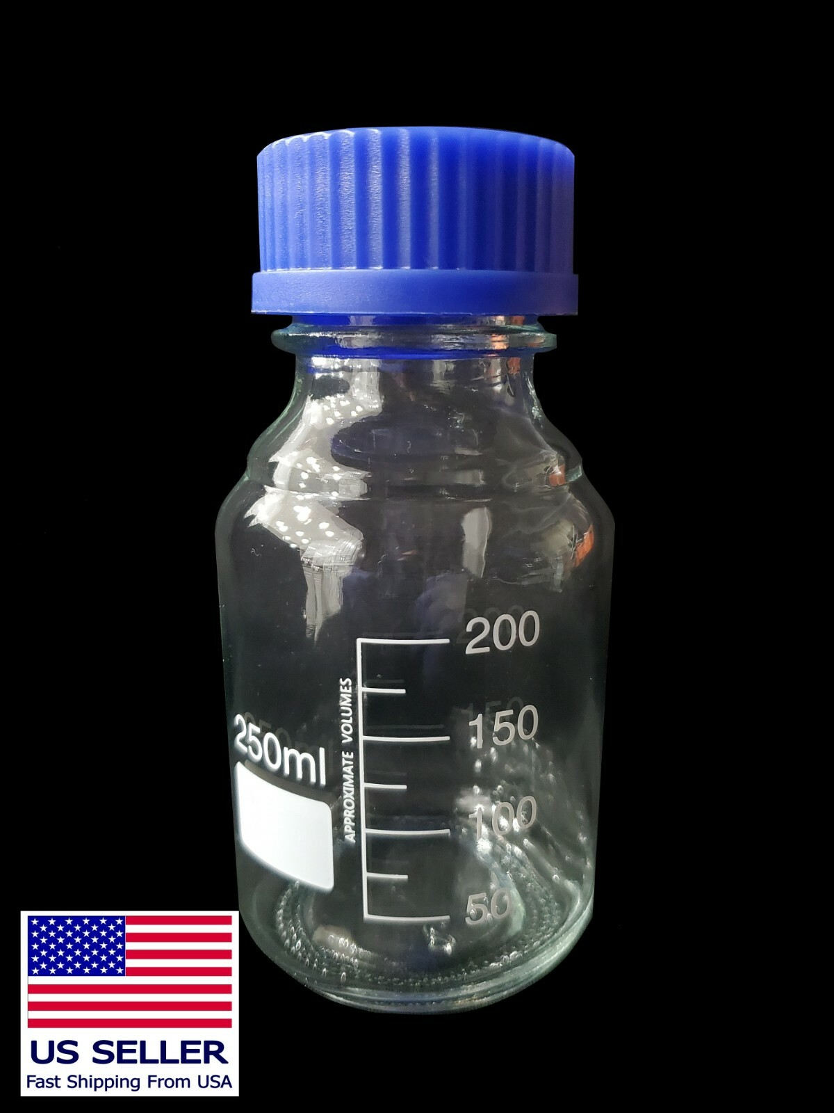 100/250/500ml Clear Glass Reagent Bottles Borosilicate Blue Screw Caps