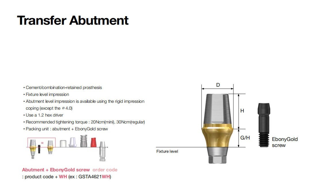 US Dental Straight Abutment Hiossen ET Osstem TS Ti Mini Regular Platform Hex