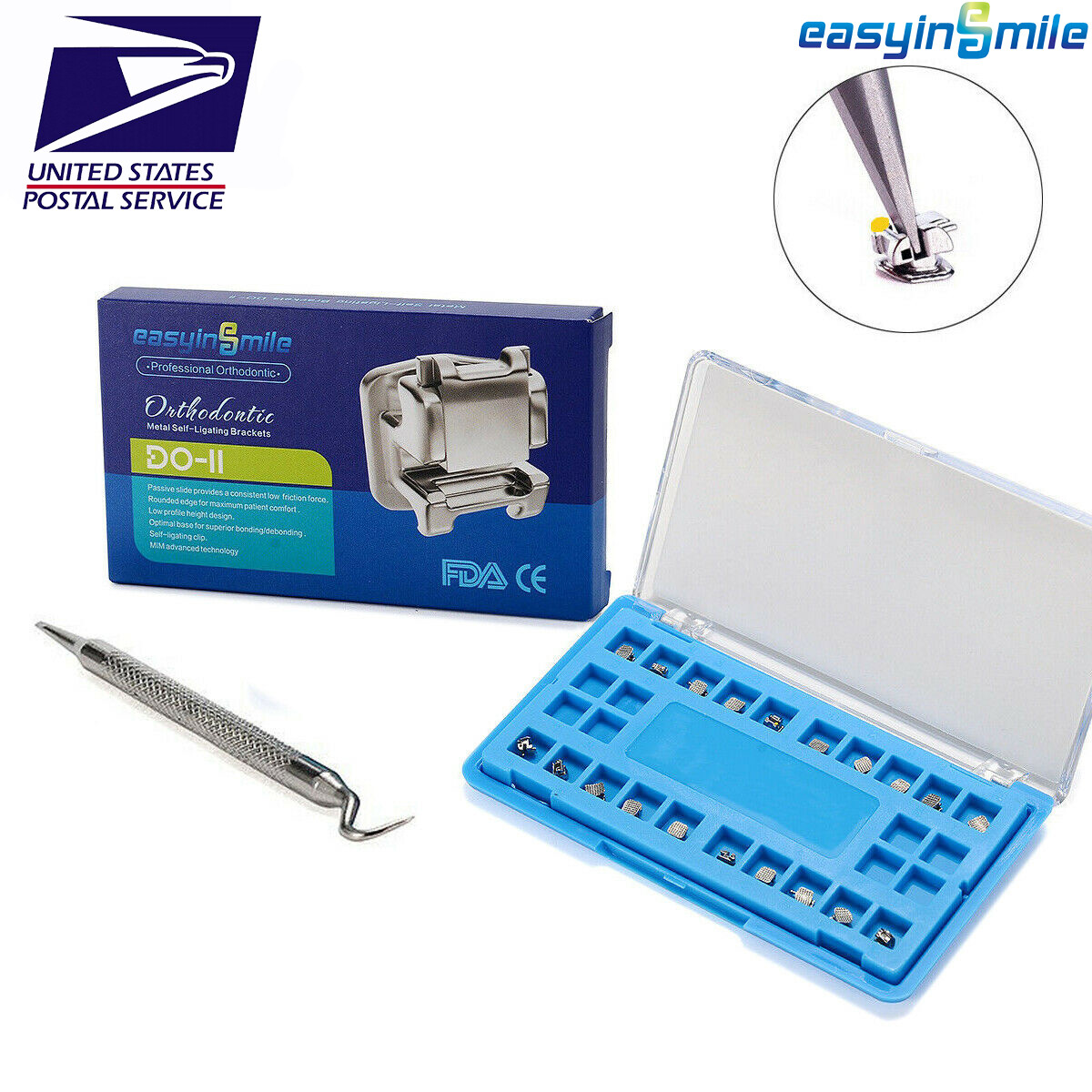 20PCS Easyinsmile Dental Orthodontic Self Ligating Brackets Roth/ MBT 022