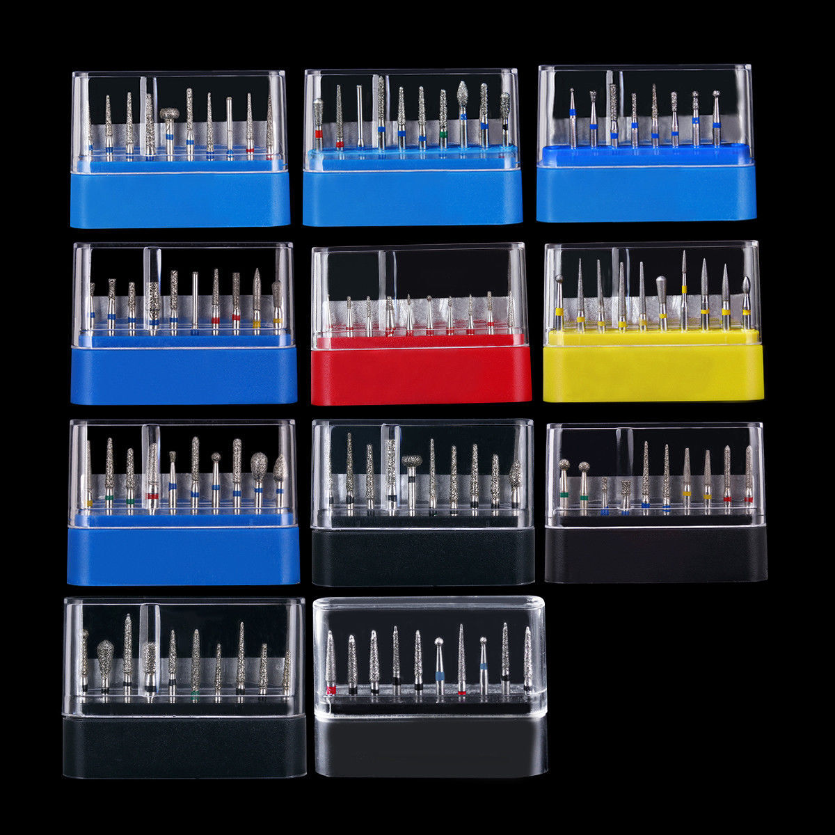 50 Pcs Dental Diamond FG High Speed Burs Polishing Smoothing Friction Grip