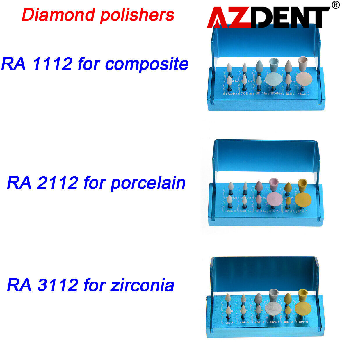 Dental Polishing Kit Composite & Porcelain& Zirconia for Low Speed Contra Angle