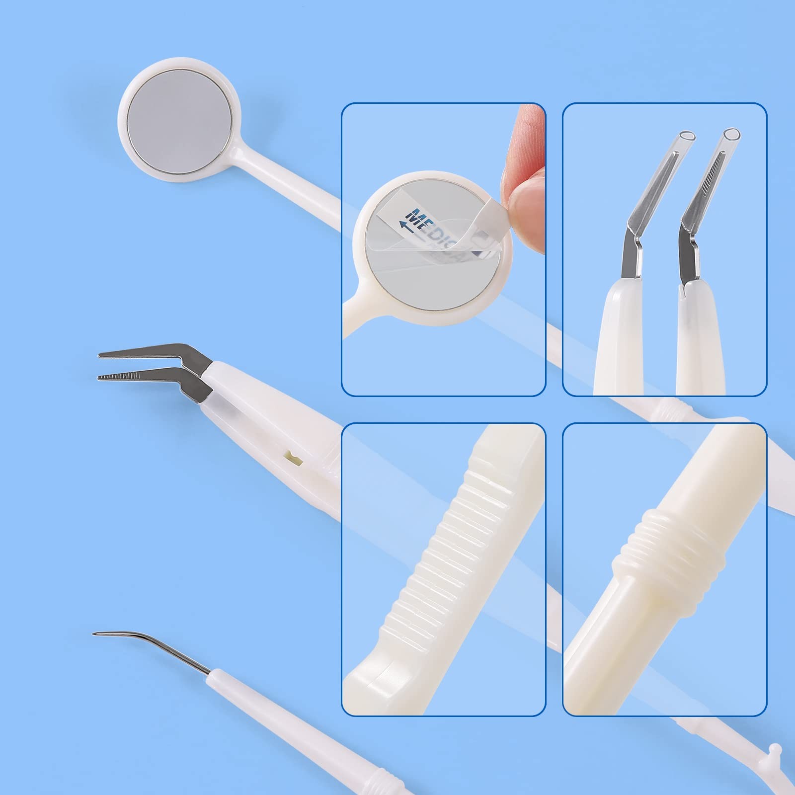 JMU 20 Pack Disposable Dental Examination Kit, 3Pcs Basic Instruments Set,…