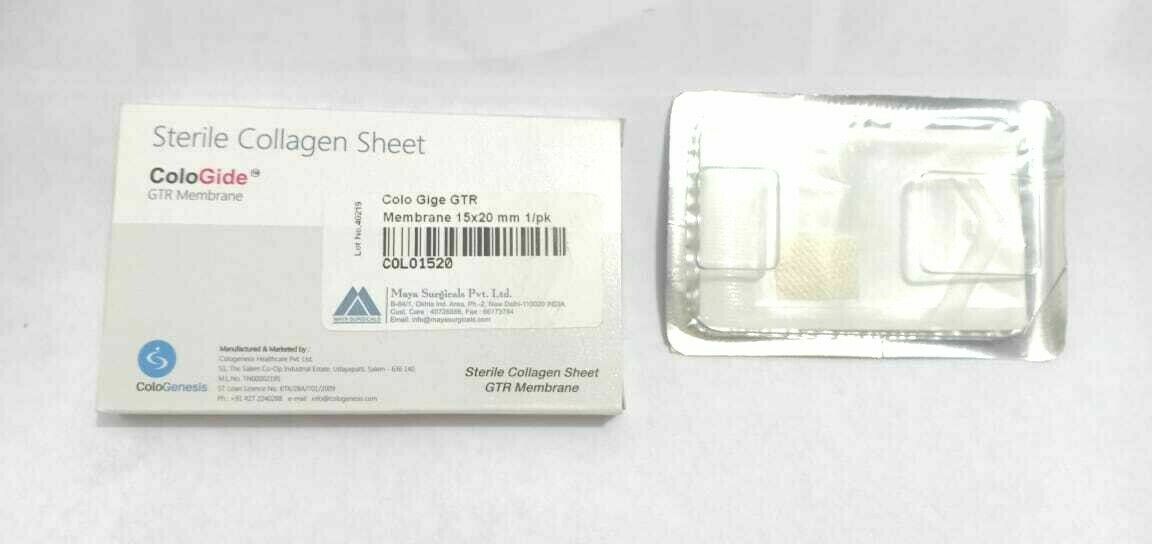 10 Pack of New Colo Gide Sterile Collagen Sheet GTR Membrane 15x20mm (Fast Ship)