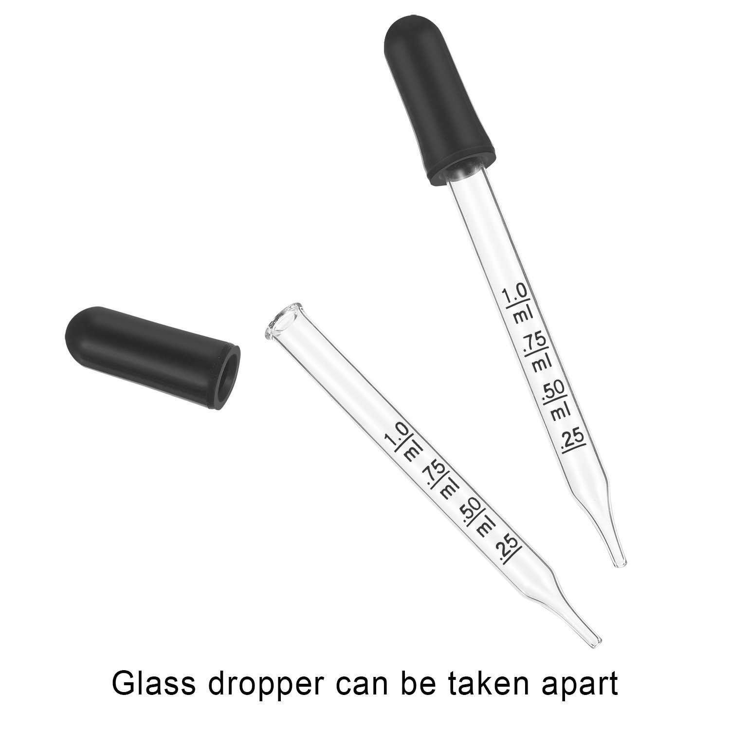 12 Pack, Essential Oils Medicine Art Eye Dropper Graduated 3″ Straight Tip (1ml)