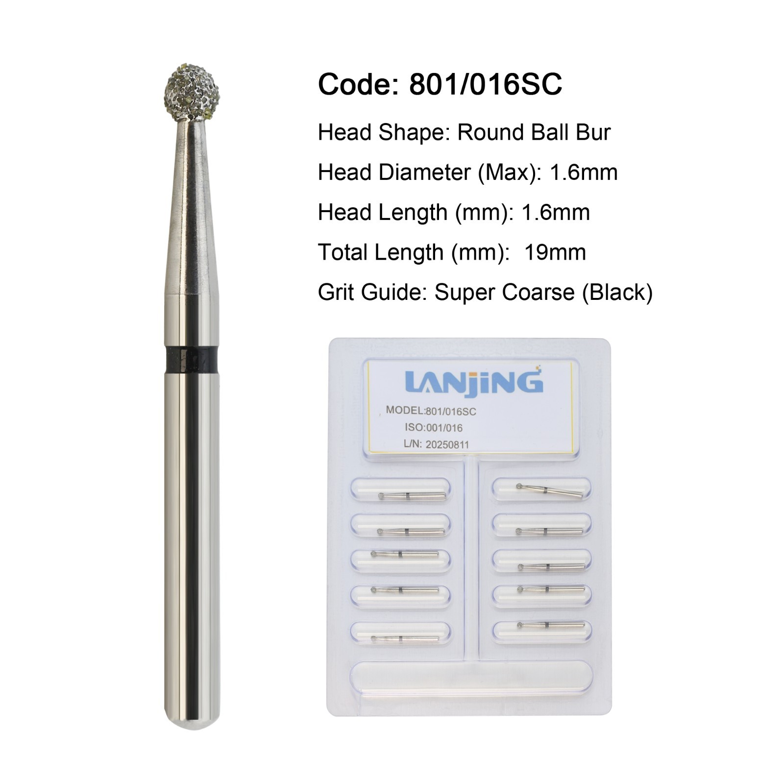 Dental Carbide Burs Diamond Burs Round FG 4 6 8 2 Friction Grip High Speed 801
