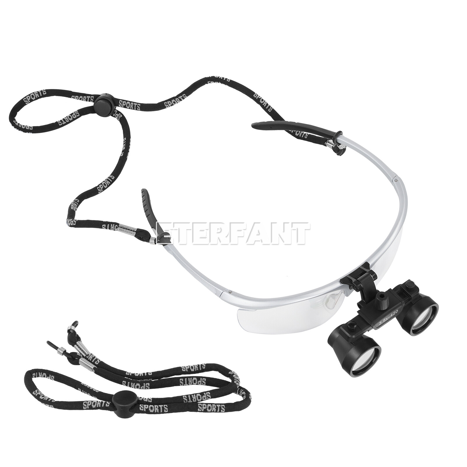 ETERFANT Dental Surgical Binocular Magnifier Loupes High-Definition 3.5X Silver