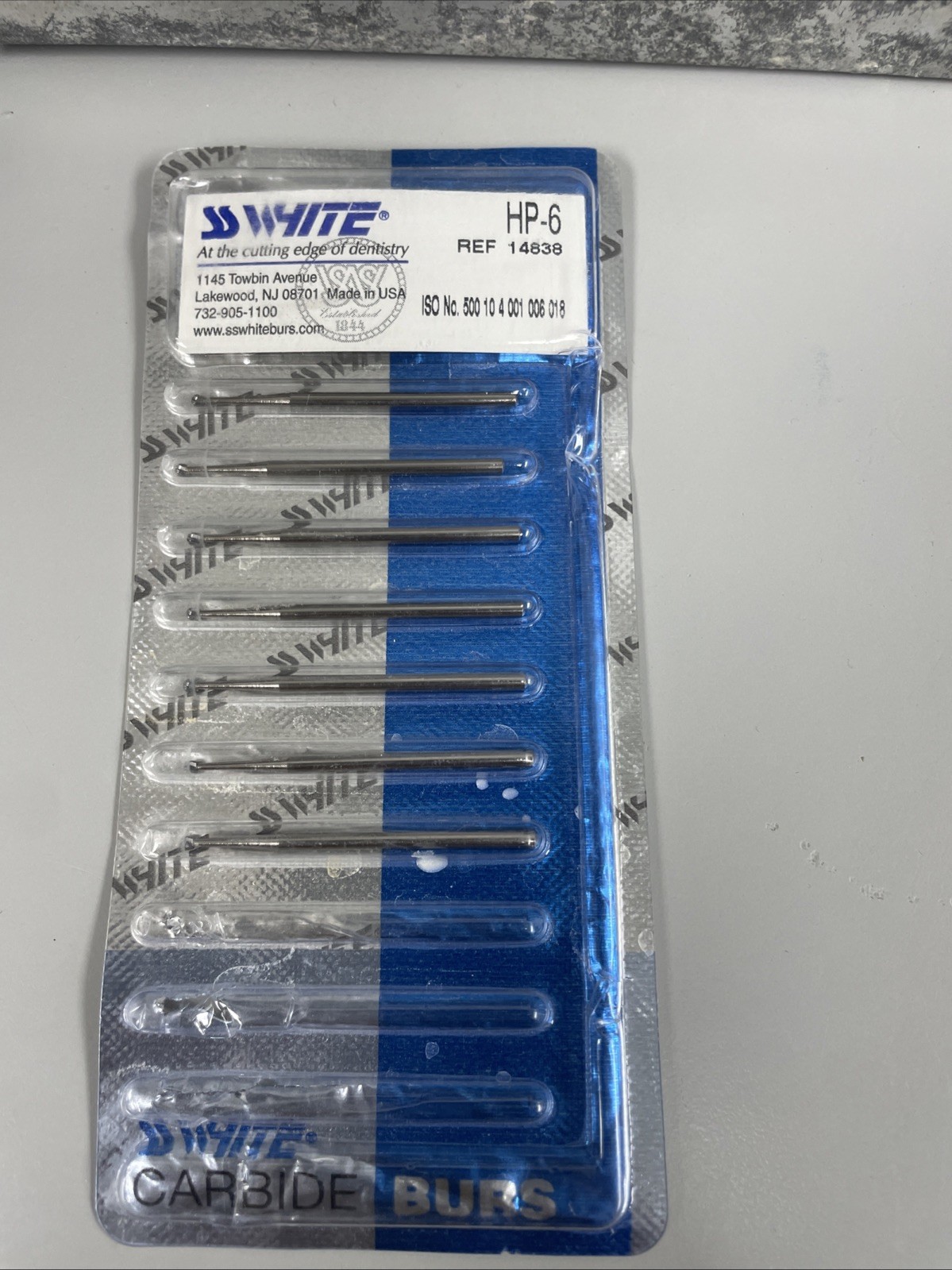 S S White Carbide Straight Bur. HP-6 Total Of 7